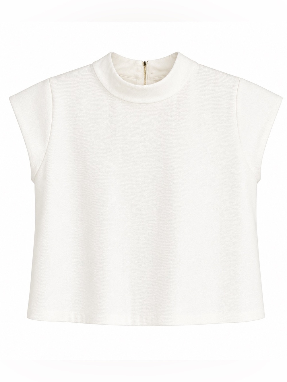 JAG Jeans White Short Sleeve Mock Neck Top